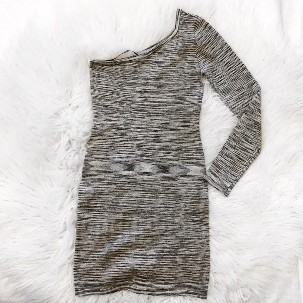 Bebe Metallic Rayon Blend Sweater Dress
